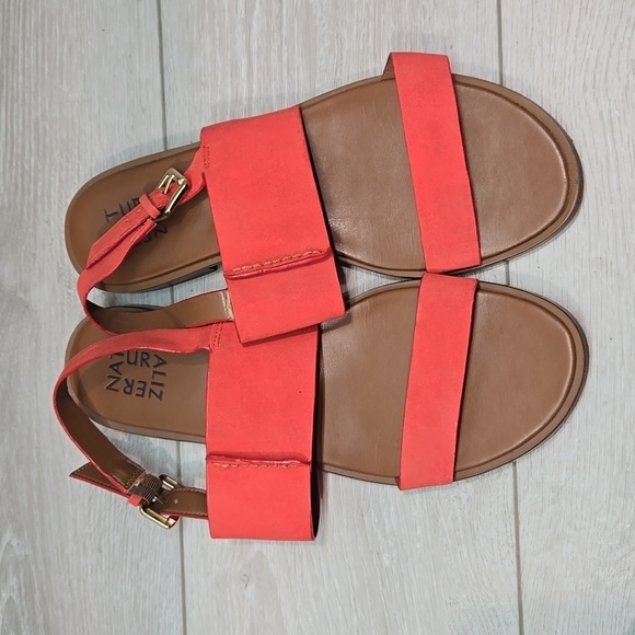 Naturalizer Women Fairfax Leather Ankle Strap Sandals Slide Flats shoes sz 9.5M - Picture 3 of 9